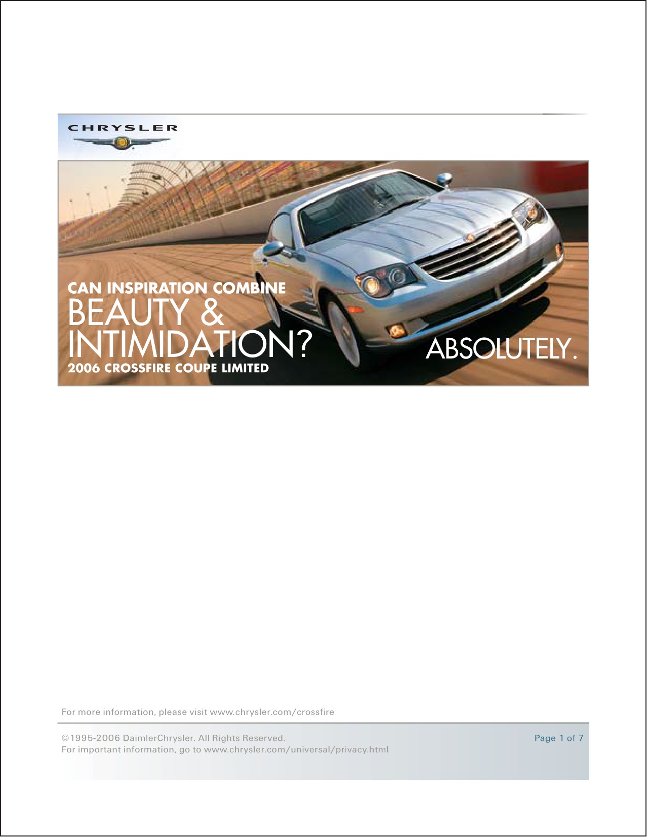 2006 Chrysler Crossfire Brochure
